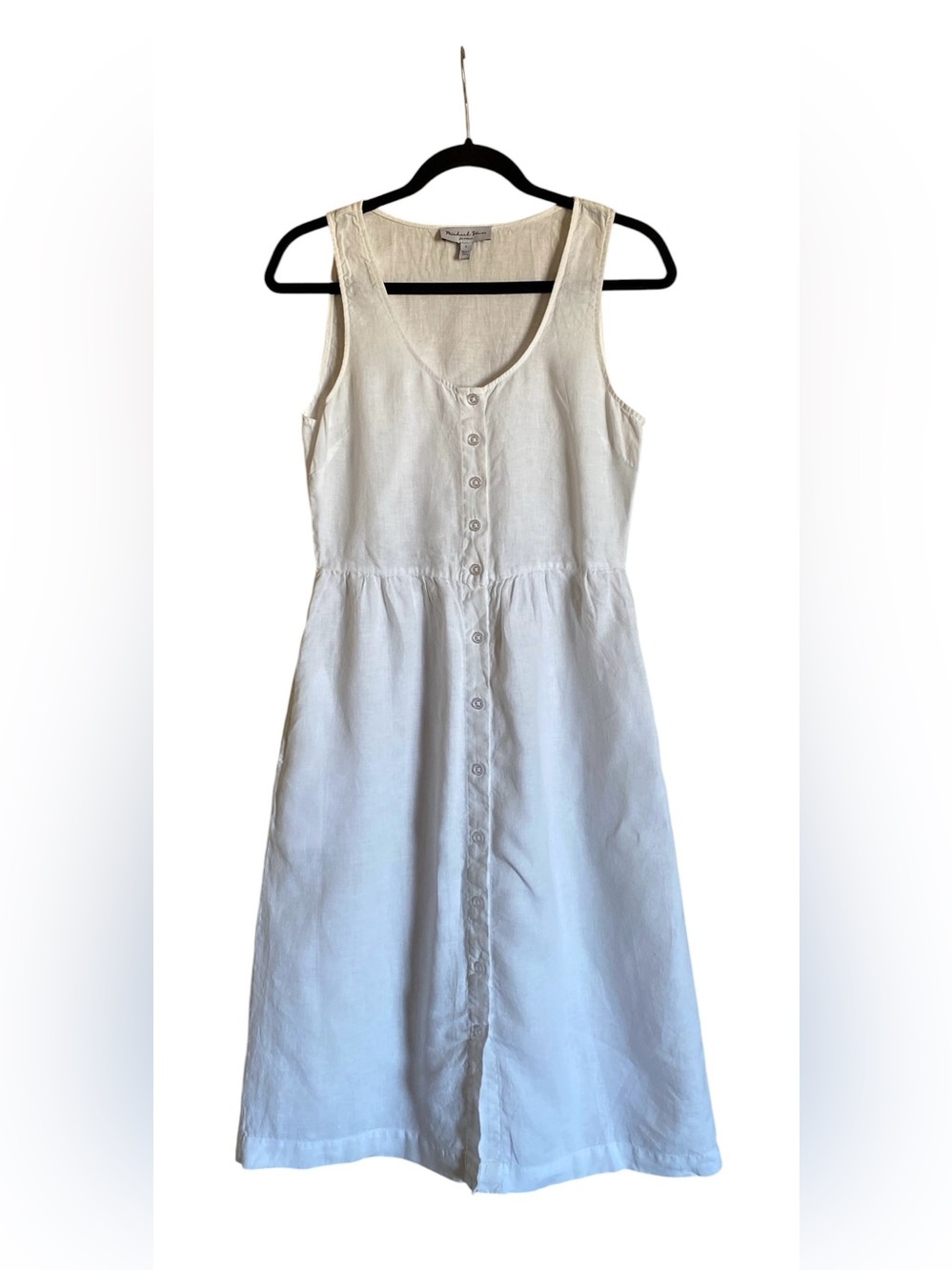 Women’s Michael Stars White Sleeveless Button Down Linen Dress Size S